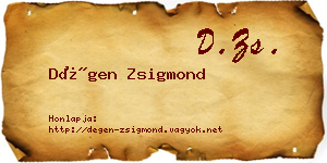 Dégen Zsigmond névjegykártya